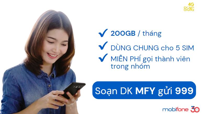 Đăng ký gói 4G MFY soạn DK MFY gửi 999