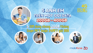 MFY MobiFone - 4G Dùng Chung Lên đến 400GBtháng