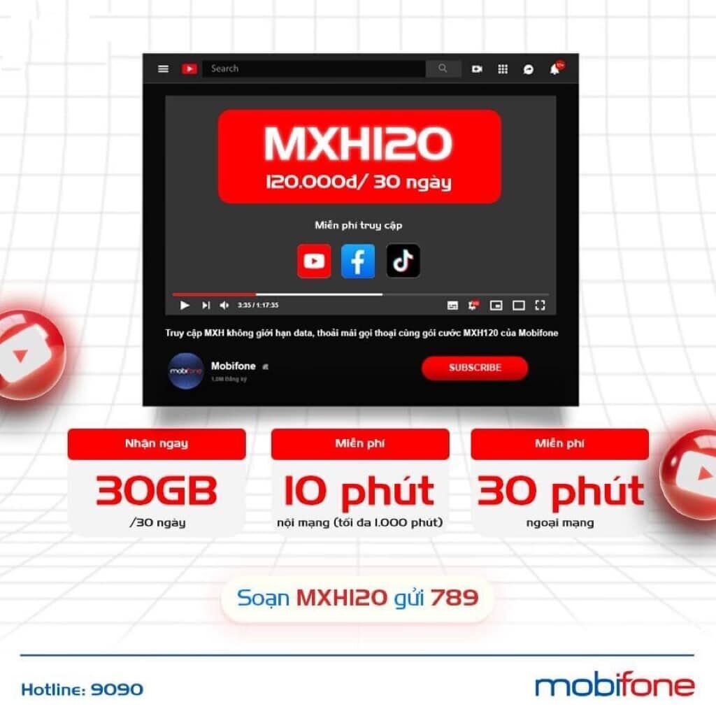 Gói MXH120 MobiFone với nhiều ưu đãi hấp dẫn